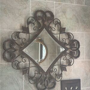 Kirklands Ornate Bronze Iron Wall Mirror
